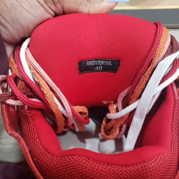 Lanvin Curb . Poppy Red Gum Sneakers